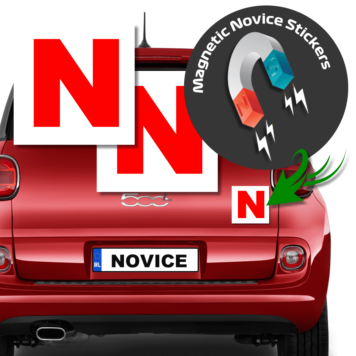 novice sticker magnetic for back of the car