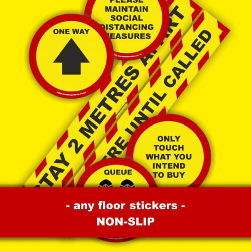2 Metre Distance Arrow Floor Sticker Dublin COVD-19 Signage