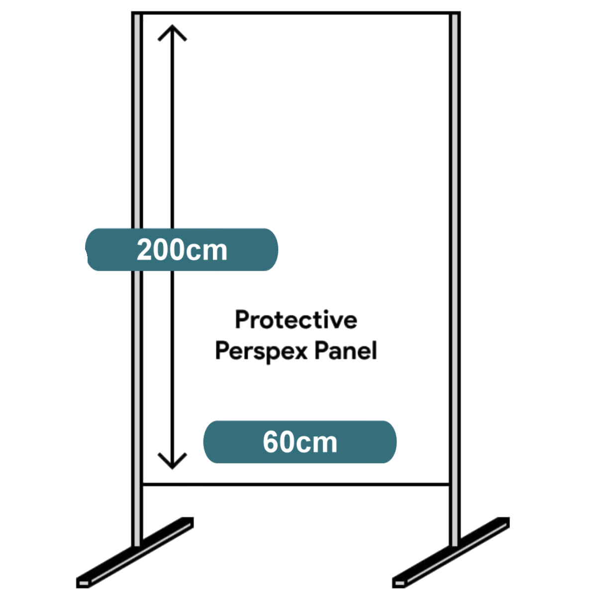 metal frame perspex separator protection panel
